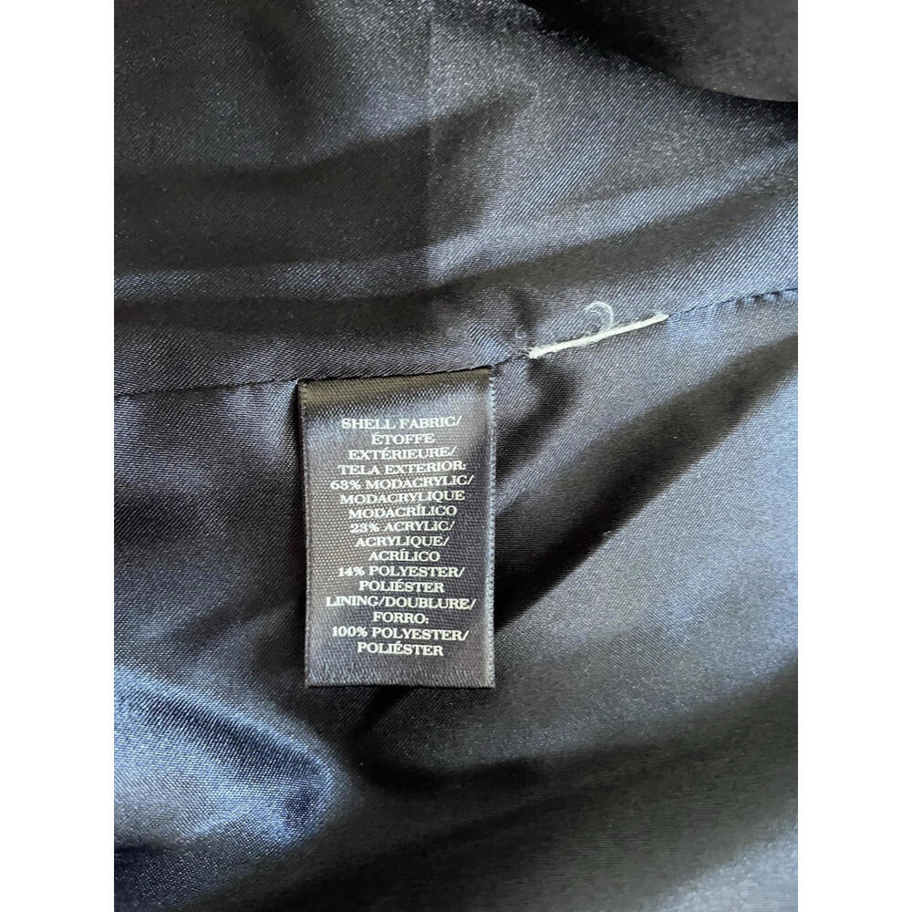 Ann Taylor Soft Faux Fur Jacket Coat Blue Medium - Picture 6 of 9